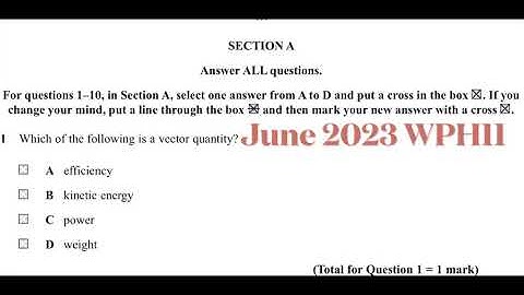 Edexcel Physics unit 2-June 2023- WPH12/M/J/23 Q1 SOLVED