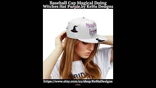 Baseball Cap Magical Doing Witches Hat Purple by KeHu Designs