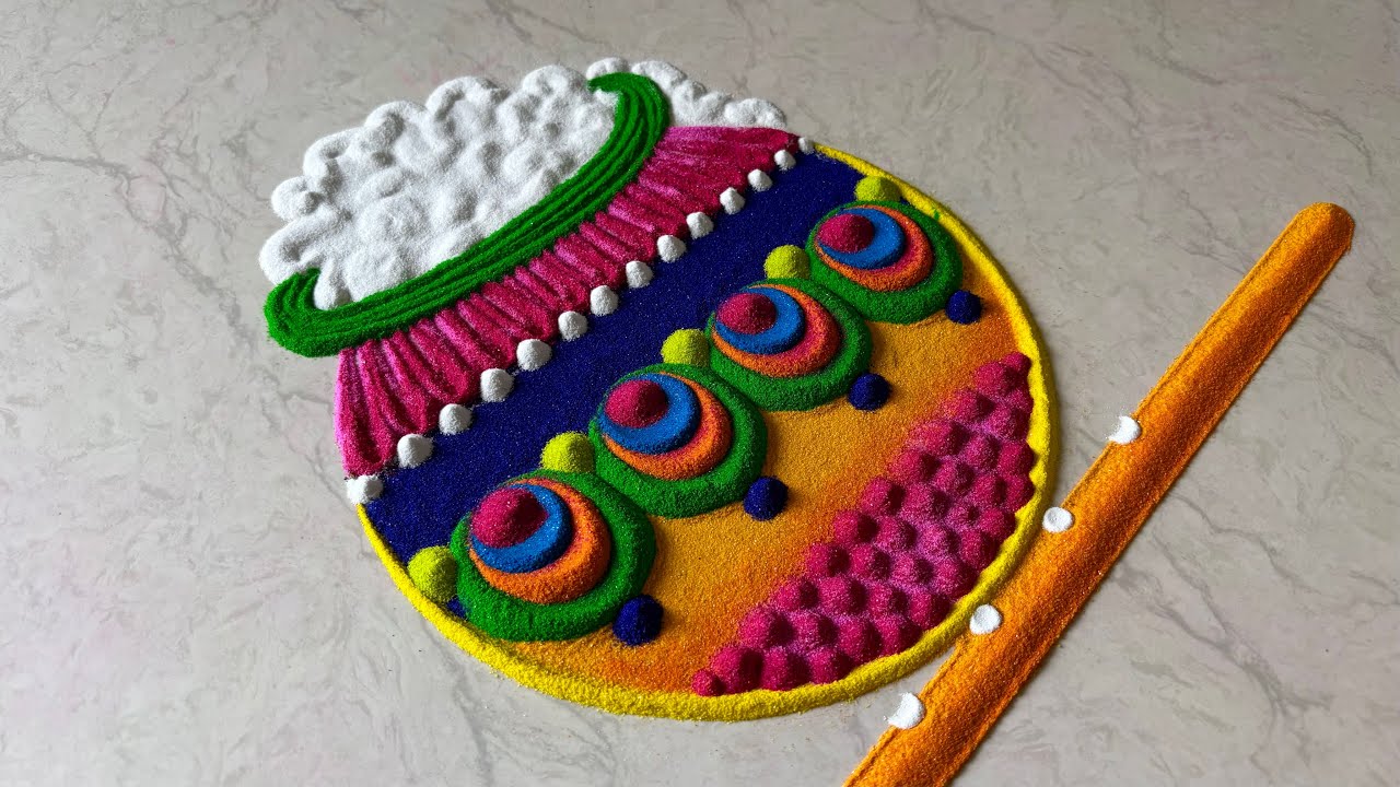 Krishna Janmashtami rangoli | satisfying video | gokulashtami rangoli | sand art