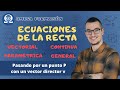 ECUACIONES de la RECTA pasando por 1 PUNTO con 1 VECTOR DIRECTOR