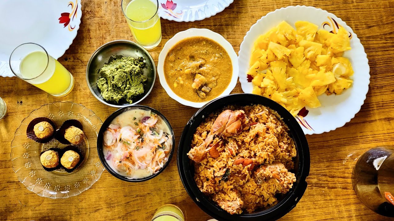Eid special | Palakkad Chicken Dum Biryani, Kaychar, Thayir Chutney, Green Chutney