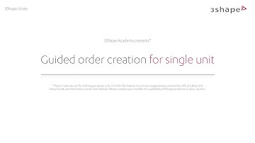 Guided order creation for single unit
