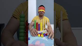 Blindfold Challenge: Sorting Color Beads by Sixth Sense | Shorts