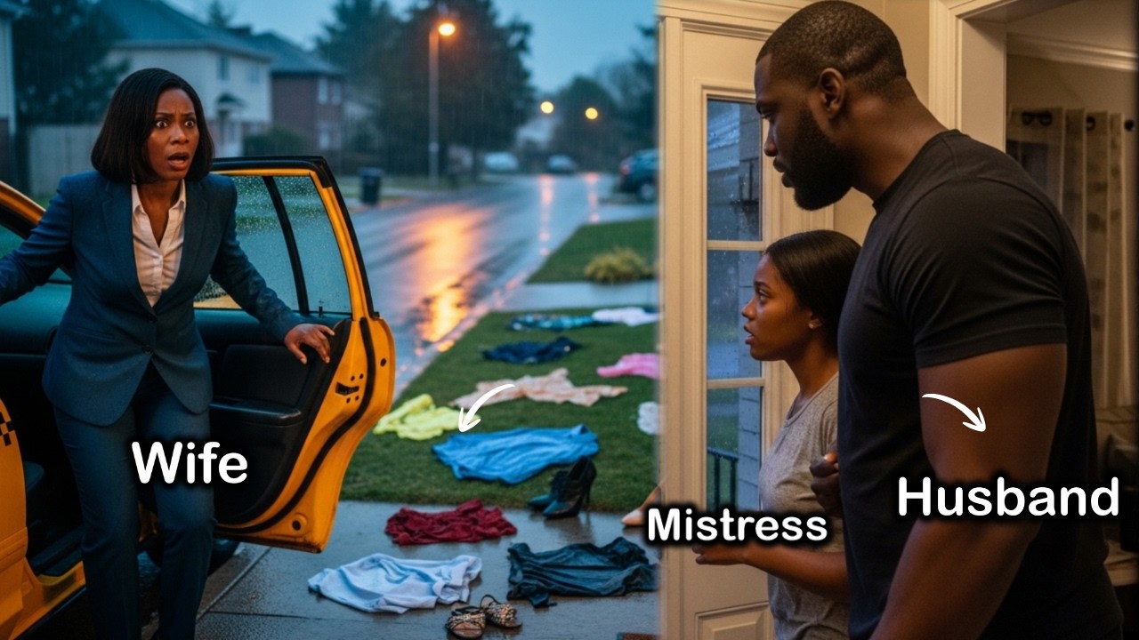 WIFE CAME HOME EARLY & FOUND HER BELONGINGS SCATTERED OUTSIDE THE RAIN BY HER HUSBAND MISTRESS