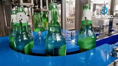 Beer bottle quantitative filling machine automatic beer bottle filling line testing video