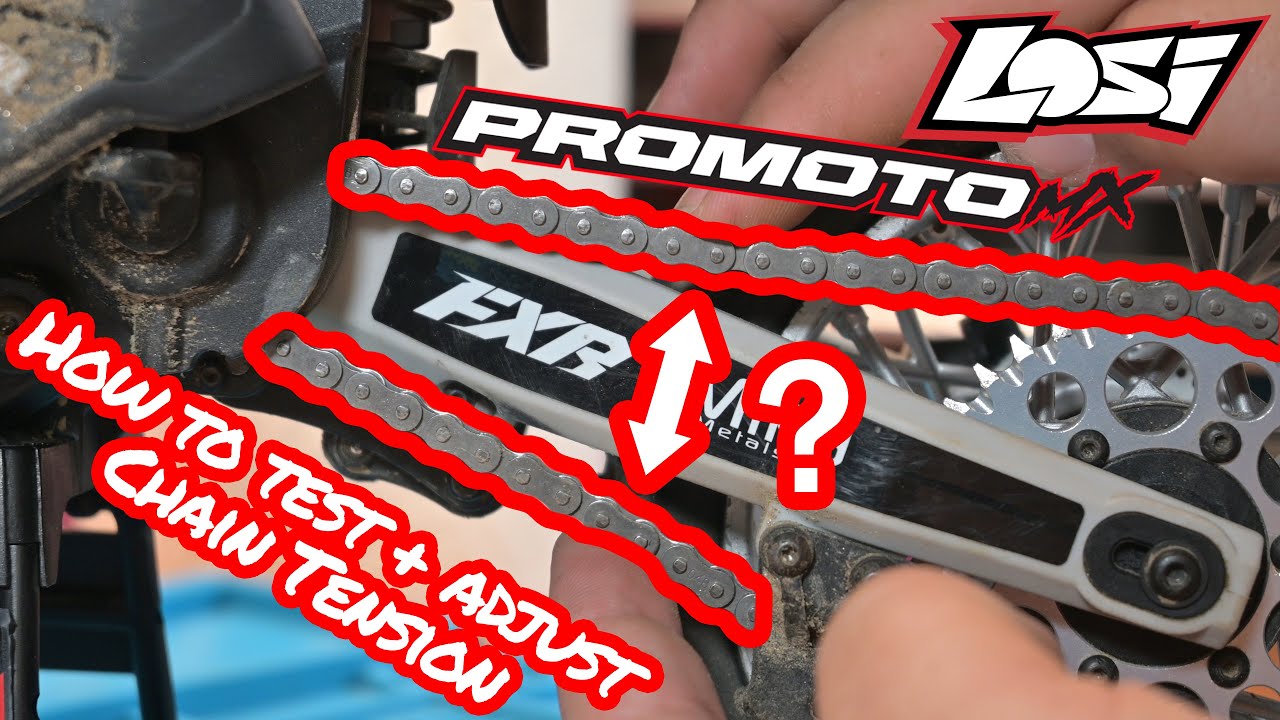 How to Test & Adjust Chain Tension on the Losi PromotoMX! (& how to lube it!)