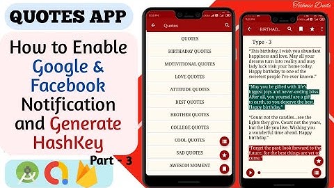 Quotes App -3 | How to Enable Facebook & Google | How to generate Hashkey - @TechnicDude