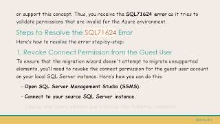 Resolving SQL71624 Error: The 'CONNECT' Permission for the Guest User in Azure SQL Database