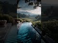 Bali Rice Terrace View 🌴 Calm Pool Serenity #calm #relaxingmusic #nightsky