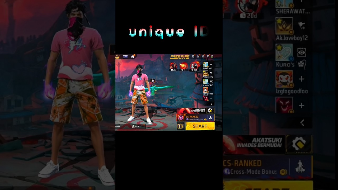 unique ID in free fire 🔥