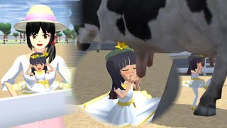Baby sucks cow's milk. | Sad Story | Sakura School Simulator