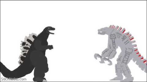 Mecha Godzilla Kills Heisei Godzilla (stick nodes animation)