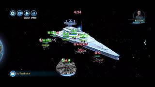 [Fleet] triple-attacker Raddus fails vs. Executrix (Scythe, TIE bomber, Vader)