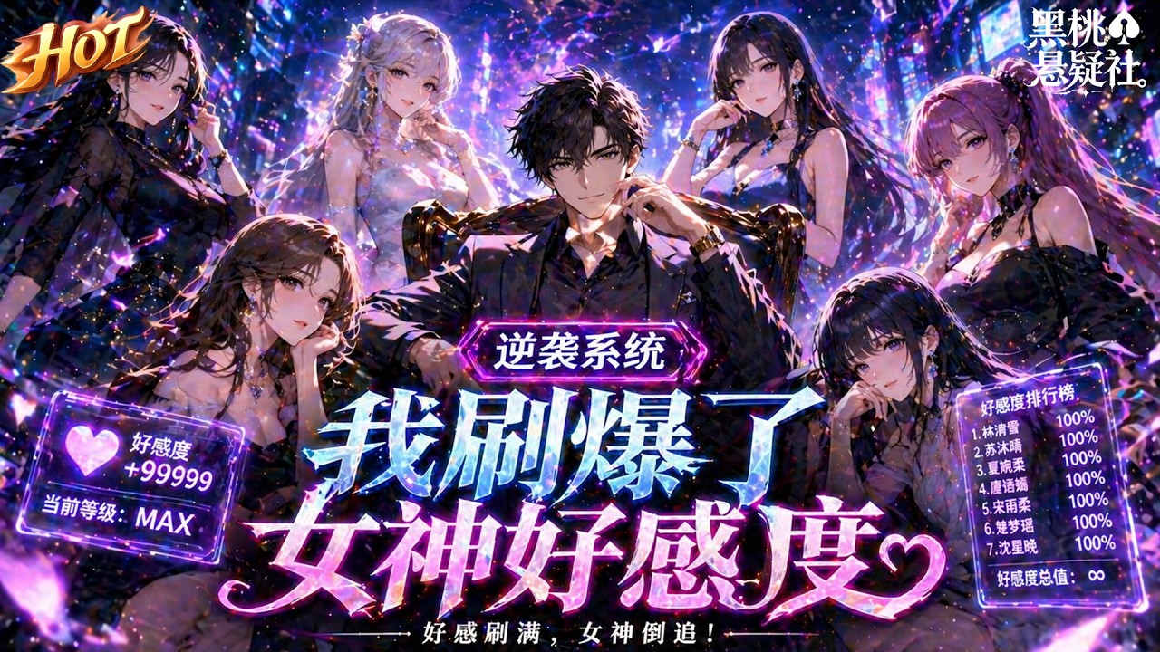 The hottest collection! “Counterattack System: I Blast the Goddess's Affinity”: Activate the Counterattack system at the beginning and fill up the goddess's goodwill. Along the way, counterattack Fangshen, and Peach Blossom's fortune is both full! #热血 #逆袭 #黑桃悬疑社