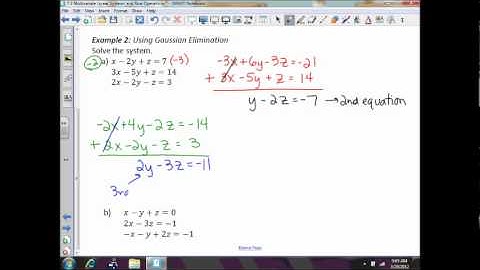 7.3 Multivariate Linear Systems and Row Operations (Examples 1-3).wmv