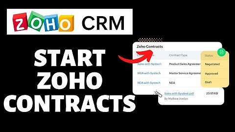 How To Start Zoho Contracts on Zoho CRM | Zoho CRM Tutorial