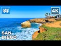 [4K] Sunset Cliffs Coastal Trail in San Diego, California - Scenic Walking Tour 🎧 Ocean Waves Sound