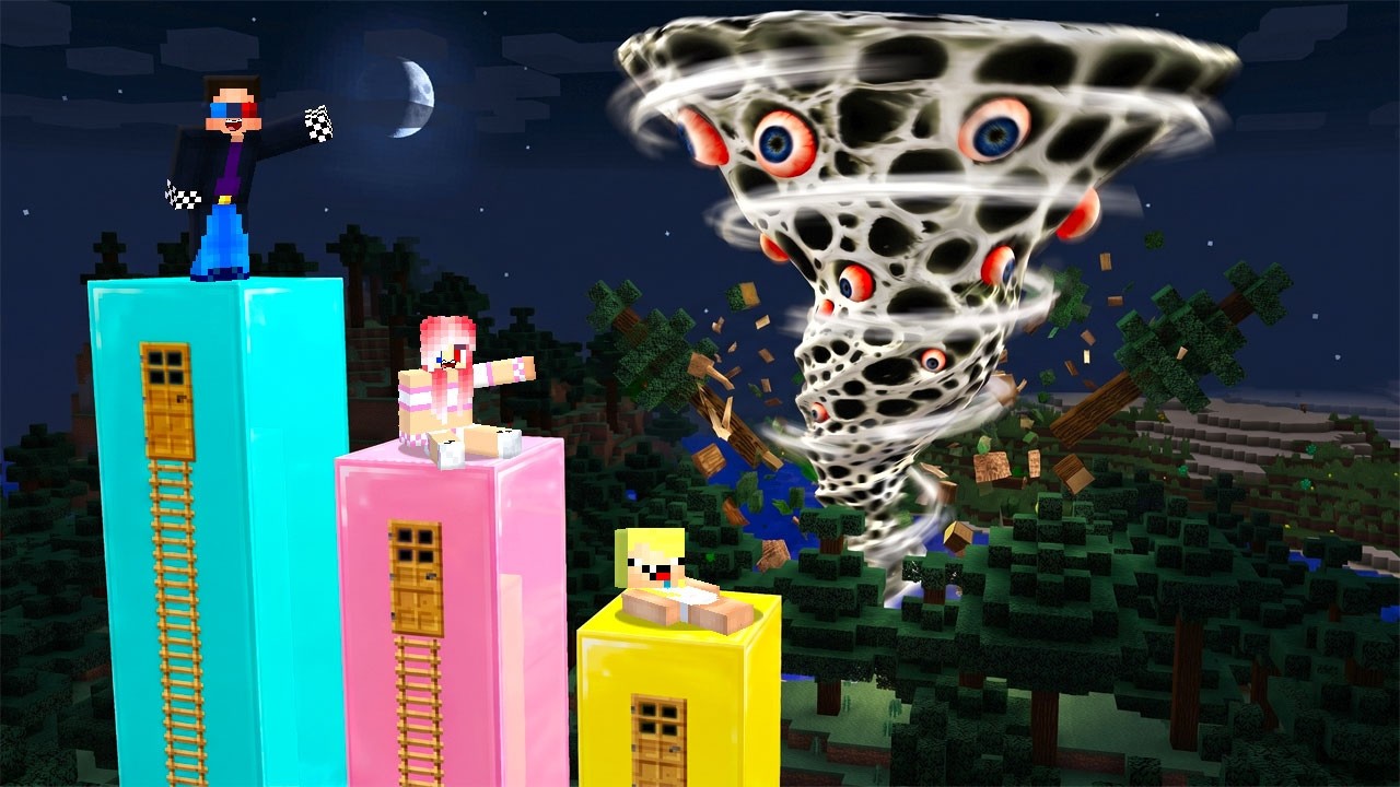 😱БАШНИ ПРОТИВ ЖИВОГО ТОРНАДО В МАЙНКРАФТ! ШЕДИ МЕН ТРИПОФОБИЯ MINECRAFT