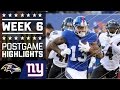 Ravens vs. Giants | NFL Week 6 Game Highlights