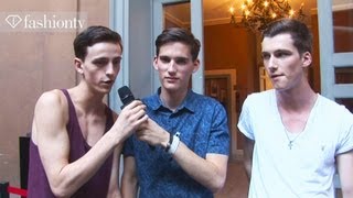 Backstage at Burberry with Handsome Male Models | Milan Men's Fashion Week Spring 2013 | FashionTV