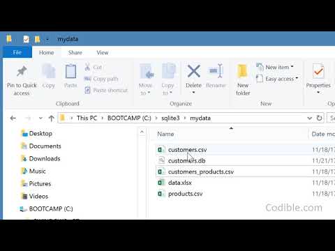 Codible SQLite video 3: SQLite3 - how to create tables and upload csv data