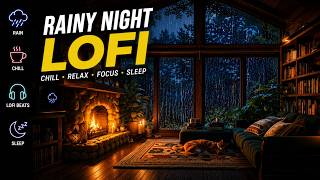 Boost Focus and Relaxation with Lofi Rain Study with Fireplace Ambiance