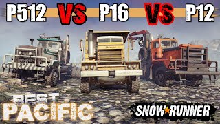 Which is the Best Pacific Truck? P16 vs P512 vs P12 | SnowRunner Truck vs Truck