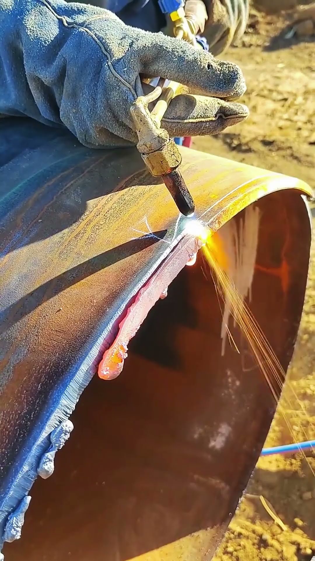 Electric welding cutting pipe process