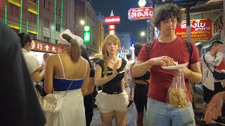 4K Chinatown Night Walking Tour | Bangkok, Thailand 2024