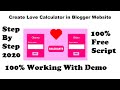 How To Create Love Calculator in Blogger Website with Free Script Step By Step 2022