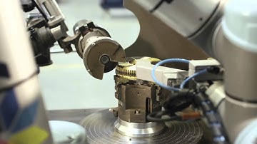 Robot automates machining of gearwheels