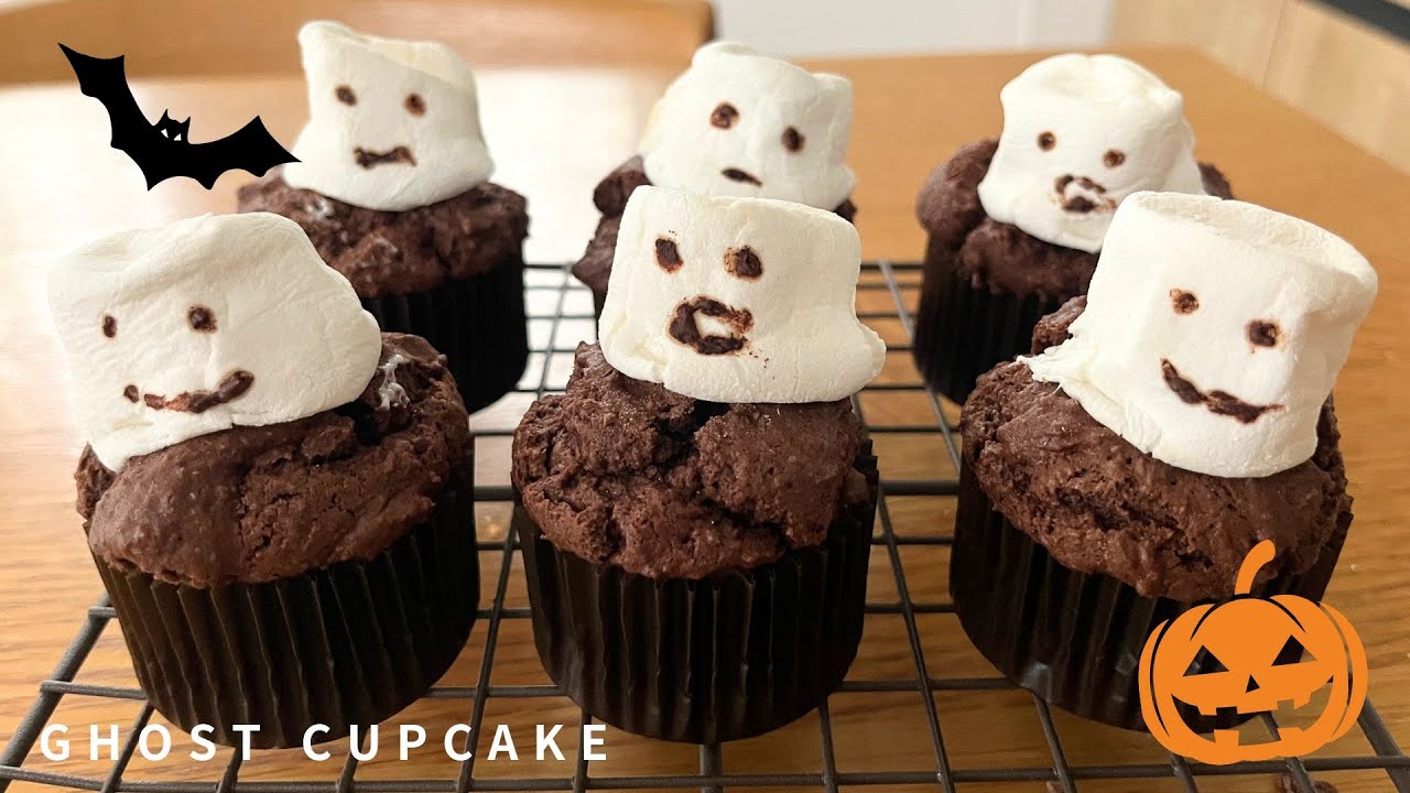 オバケカップケーキ☆ハロウィン ハロウィンに作りたい！】お化けのカップケーキ・マフィンの作り方