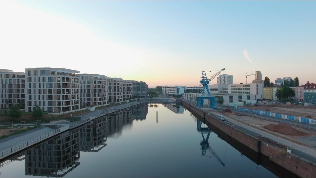 Ein Flug über die Hafeninsel Offenbach