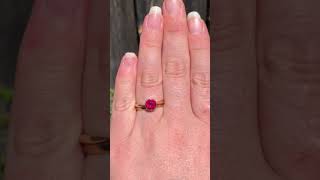 Antique 15ct Rose Gold Man Made Ruby Circa pre 1932 Profile