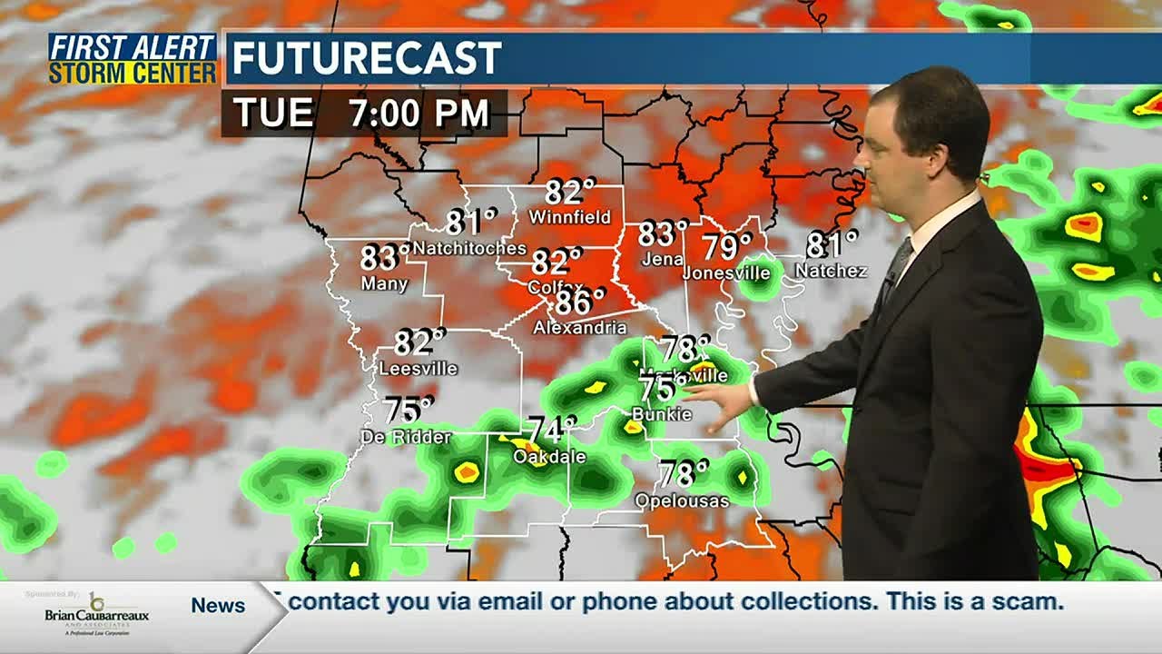 Partly cloudy skies with slight storm chances Wednesday - YouTube