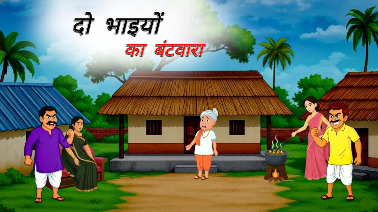 दो भाइयों की लड़ाई और पिता की अनोखी शर्त | Emotional Hindi Kahani | 2D Animation Moral Story