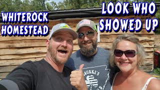 LOOK WHO SHOWED UP |tiny house, homesteading, off-grid, cabin build, DIY, HOW TO sawmill tractor