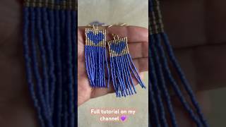 Learn basic square stitch while making these cute earrings with me. ✨💜✨Full tutorial on my channel