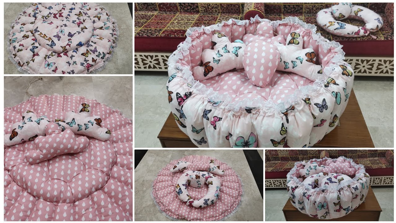 خياطه عش الطفل ومخدة الرضاعه سرير أطفال حديثي الولادة باسهل طريقهhow to make baby sleeping