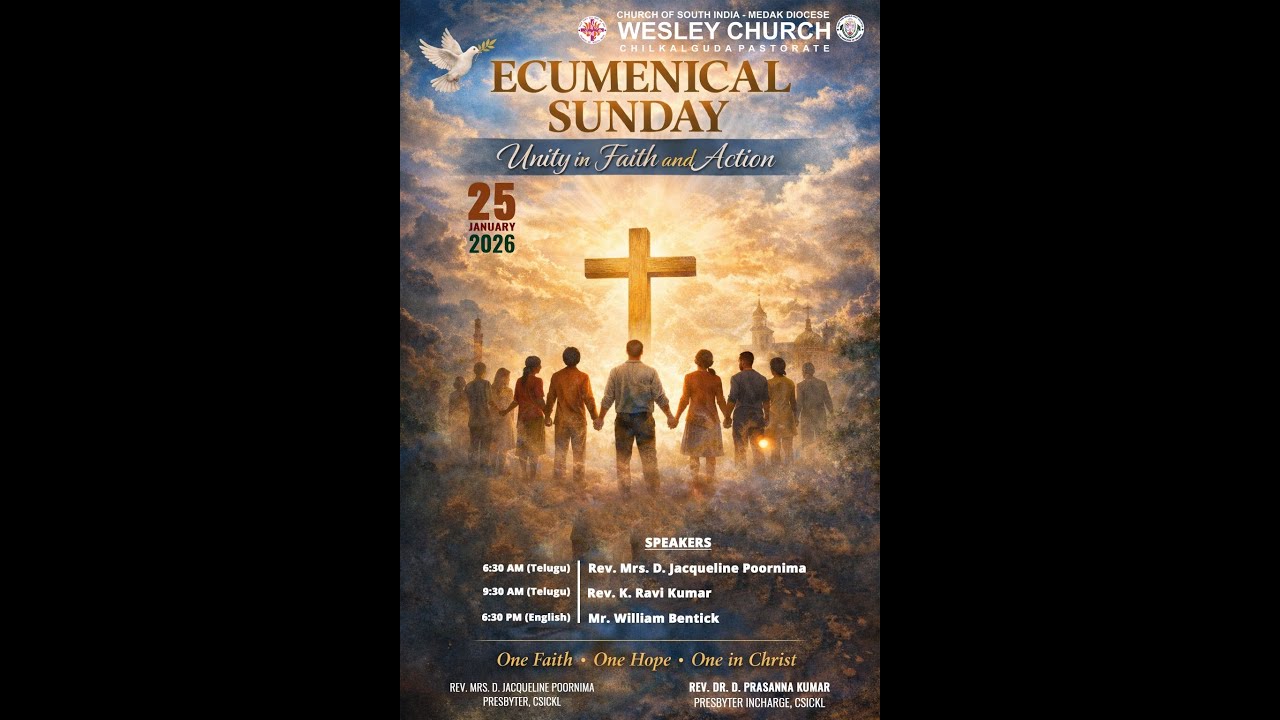 25 Jan 2026 6:30 AM|Ecumenical Sunday|Sunday Worship Service|Rev.Mrs.D Jacqueline Poornima
