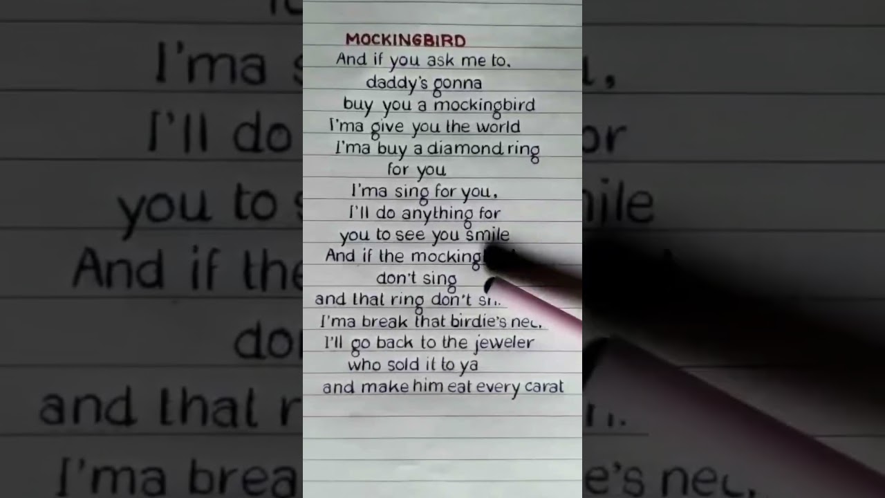 Eminem - 'Mockingbird' Lyrics 
