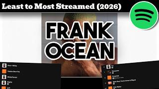 Information Every FRANK OCEAN Song Least to Most Played (2026) Update