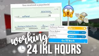 Working 24 REAL HOURS In Bloxburg (Roblox)