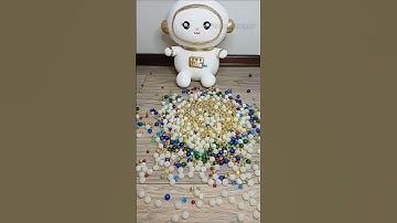 Reverse video 🐰 ASMR 🟢⚪️🟡 #asmr #beads #satisfying #marbles #toys #shorts #reverse