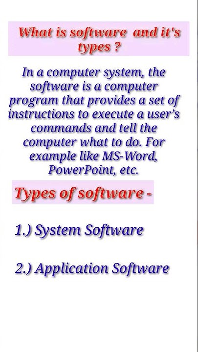 What is software in computer & it's types?|basics of computer #shorts # ...