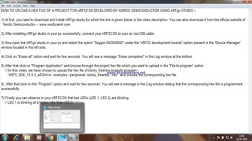 UPLOADING THE HEX FILE USING nRFgo STUDIO