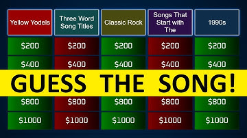 Guess the Song Jeopardy Style | Quiz #65