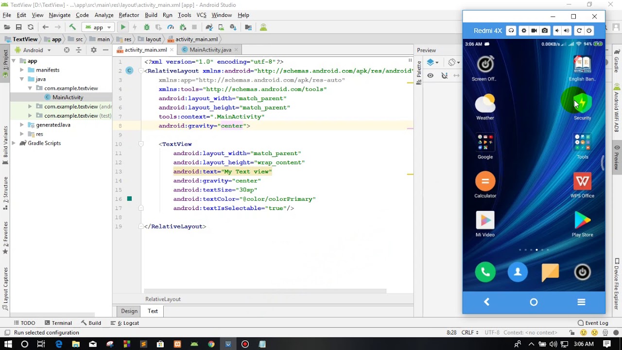 text android studio developer