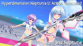 Hyperdimension Neptunia U: Action Unleashed - Rom and Neptune Fighting