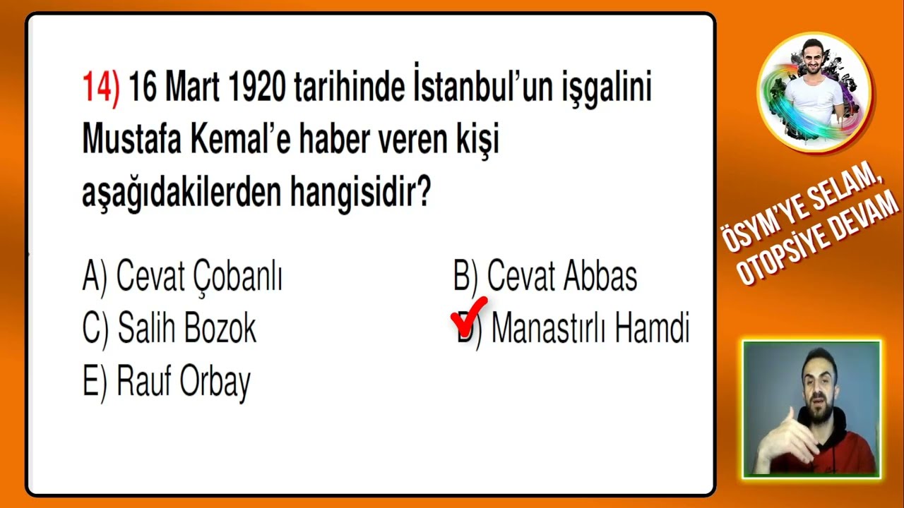 Milli Mücadele Hazırlık 2 / İnkılap Tarihi Soru Çözümü KPSS, AYT 2024